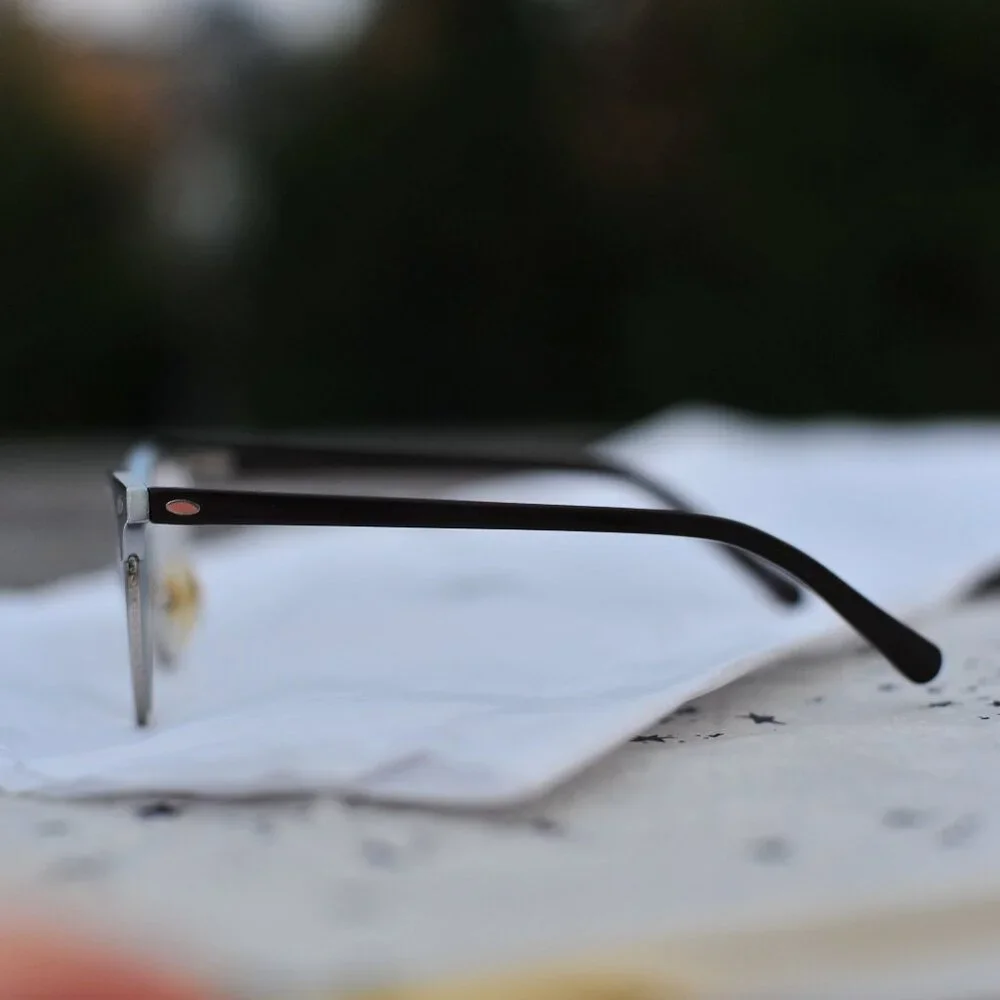 Glasses Silver Acrylic Used RX -3